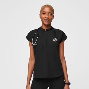 Figs Black Rafaela Oversized Scrub Top